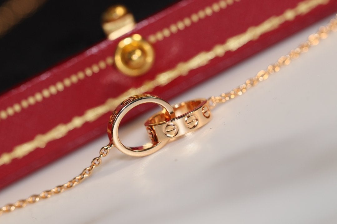 [Liorra]LOVE NECKLACE PINK GOLD AND SILVER