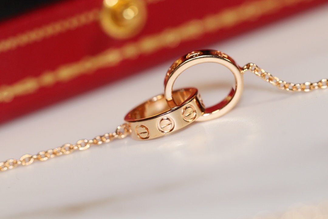 [Liorra]LOVE NECKLACE PINK GOLD AND SILVER