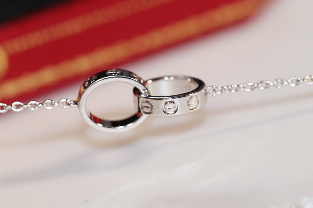 [Liorra]LOVE NECKLACE PINK GOLD AND SILVER