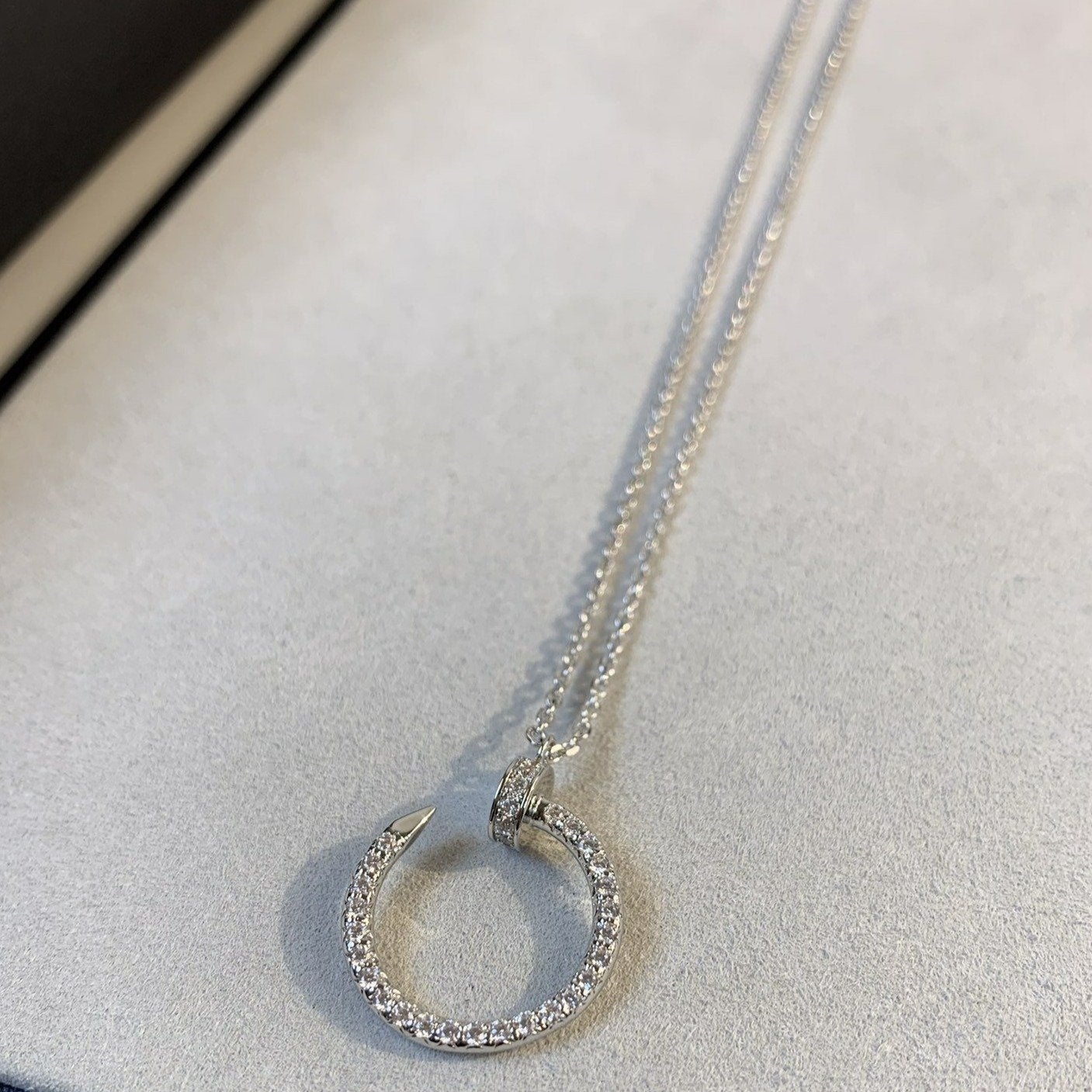 [Liorra]JUSTE NECKLACE SILVER DIAMONDS