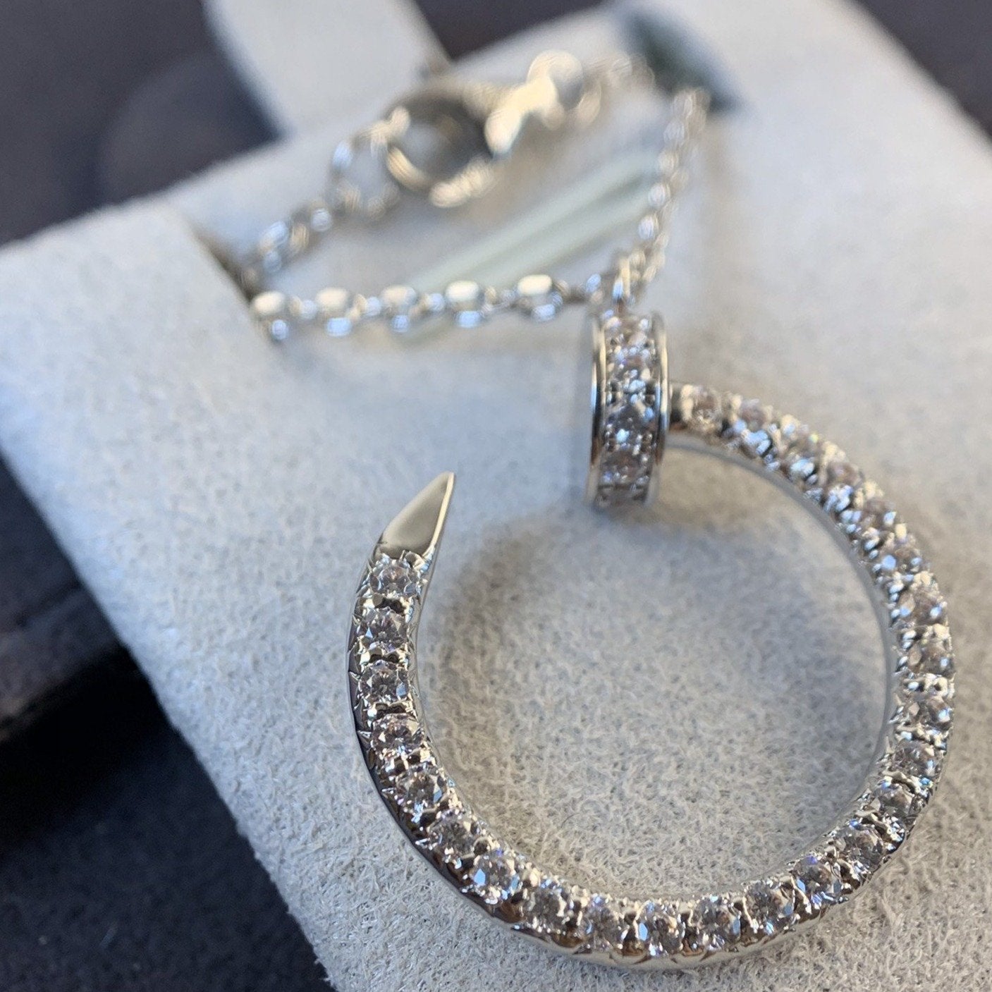 [Liorra]JUSTE NECKLACE SILVER DIAMONDS