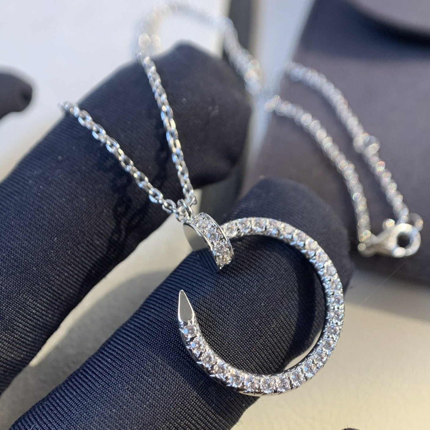 [Liorra]JUSTE NECKLACE SILVER DIAMONDS