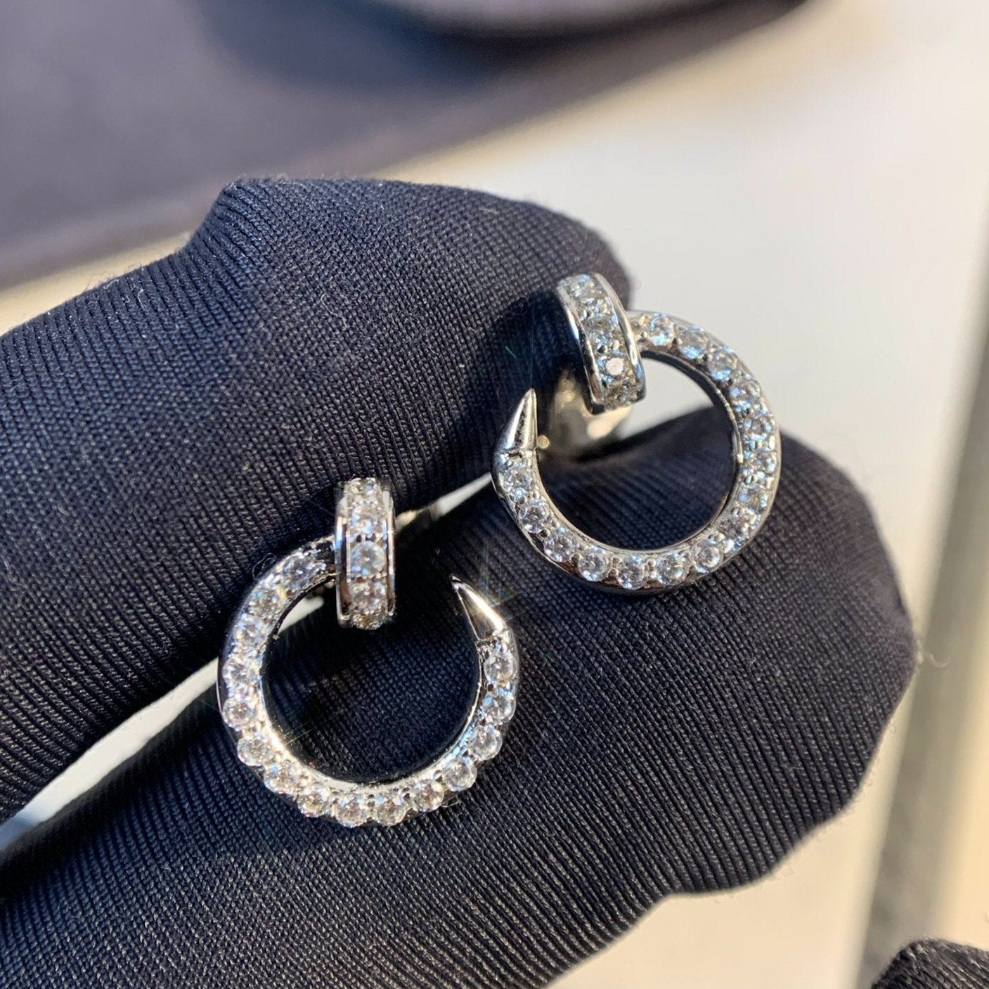 [Liorra]JUSTE EARRINGS SILVER DIAMONDS
