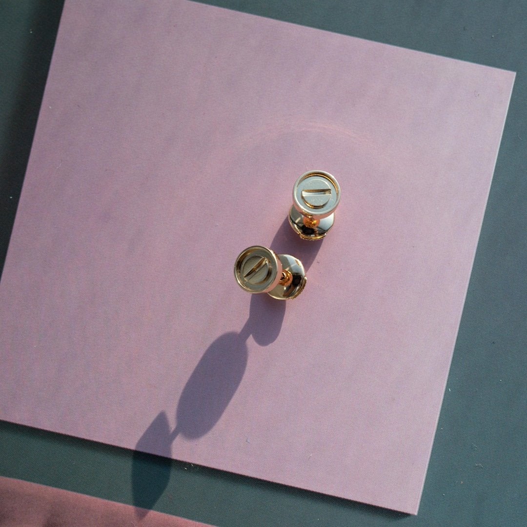 [Liorra]LOVE EARRINGS PINK GOLD 10MM