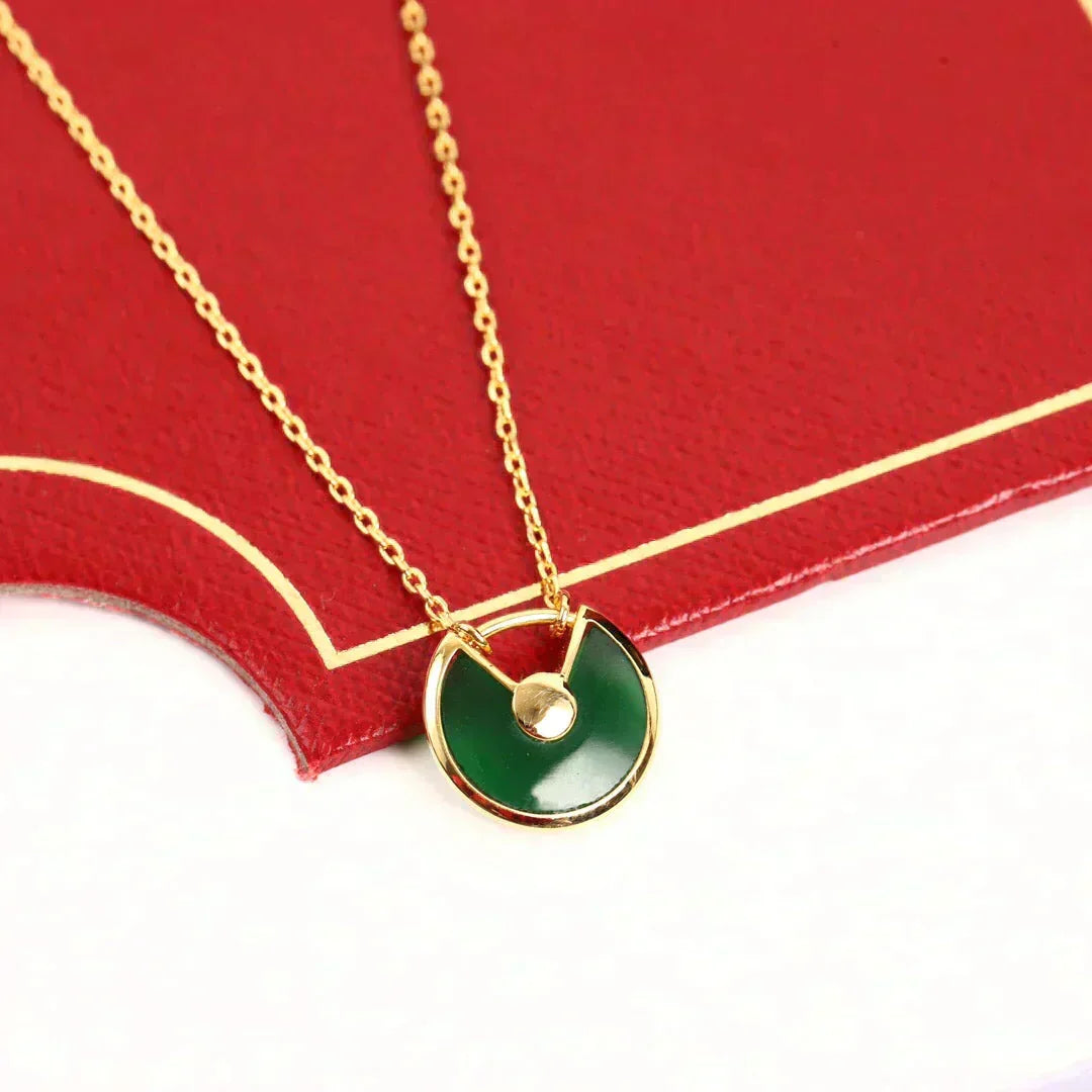 [Liorra]AMULETTE GOLD MALACHITE NECKLACE