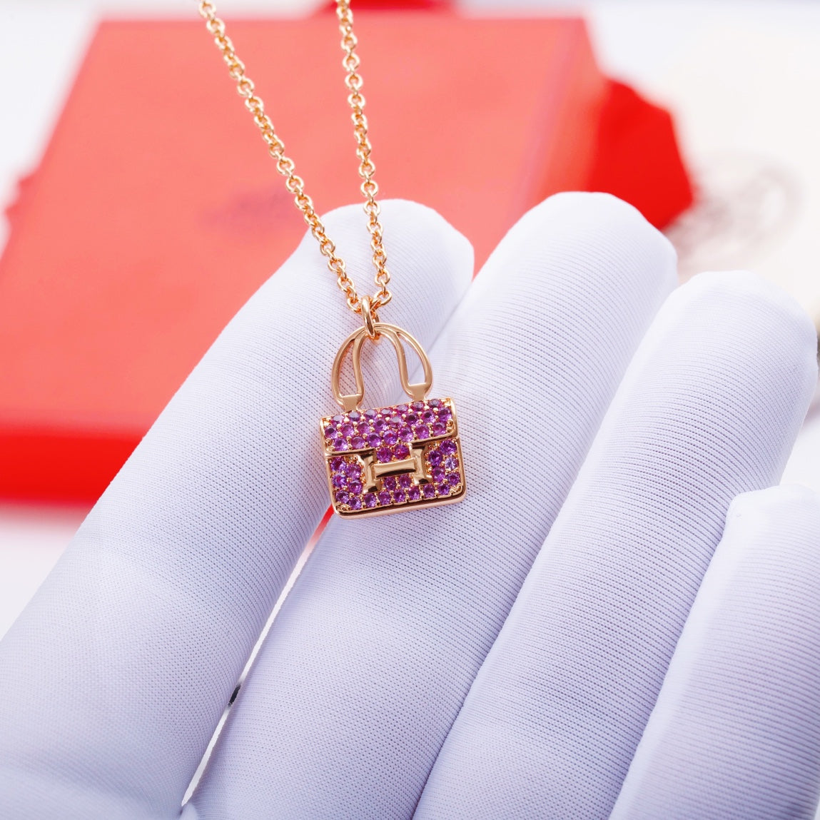[Liorra]CONSTANCE PEDANT PURPLE DIAMOND NECKLACE