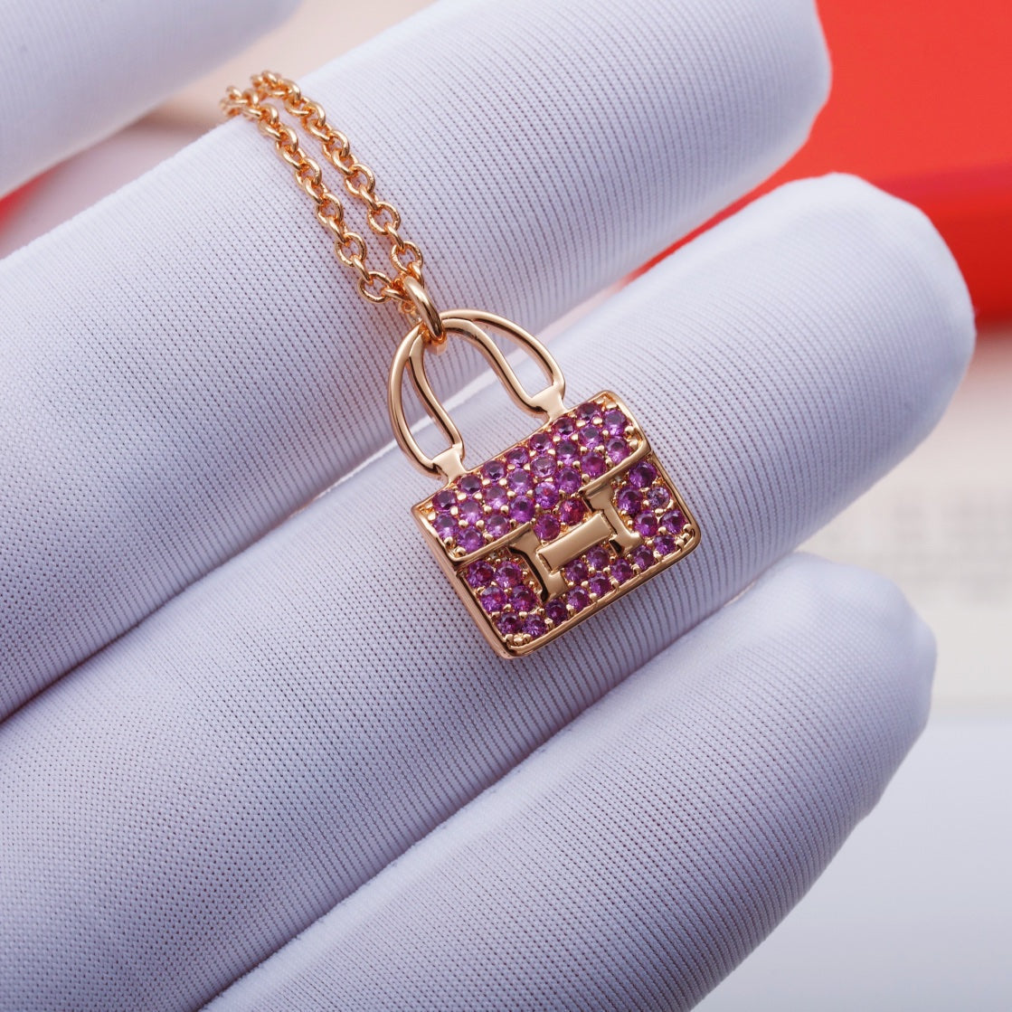 [Liorra]CONSTANCE PEDANT PURPLE DIAMOND NECKLACE
