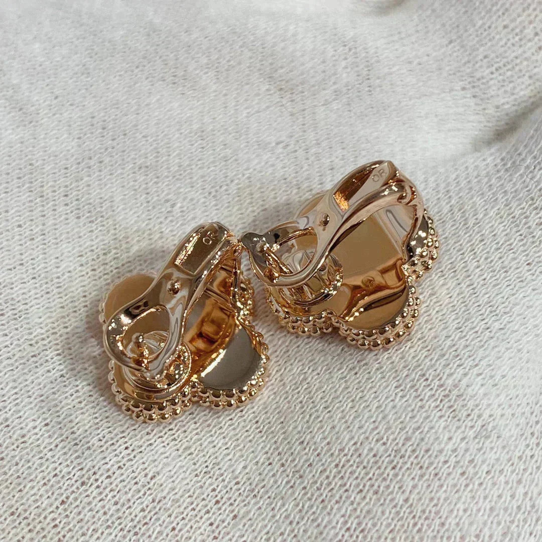 [Liorra]CLOVER MEDIUM 1 MOTIFS CARNELIAN  DIAMOND earrings