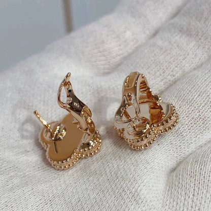 [Liorra]CLOVER MEDIUM 1 MOTIFS CARNELIAN  DIAMOND earrings