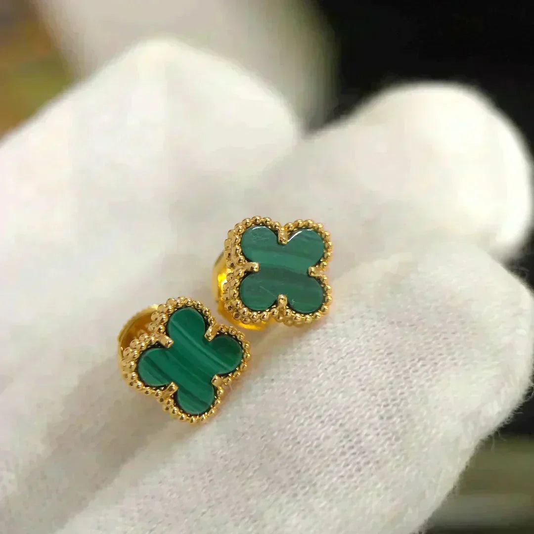 [Liorra]CLOVER MINI 9.5MM MALACHITE  EARRINGS