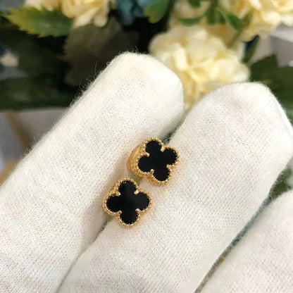 [Liorra]CLOVER MINI 9.5MM BLACK MOP EARRINGS