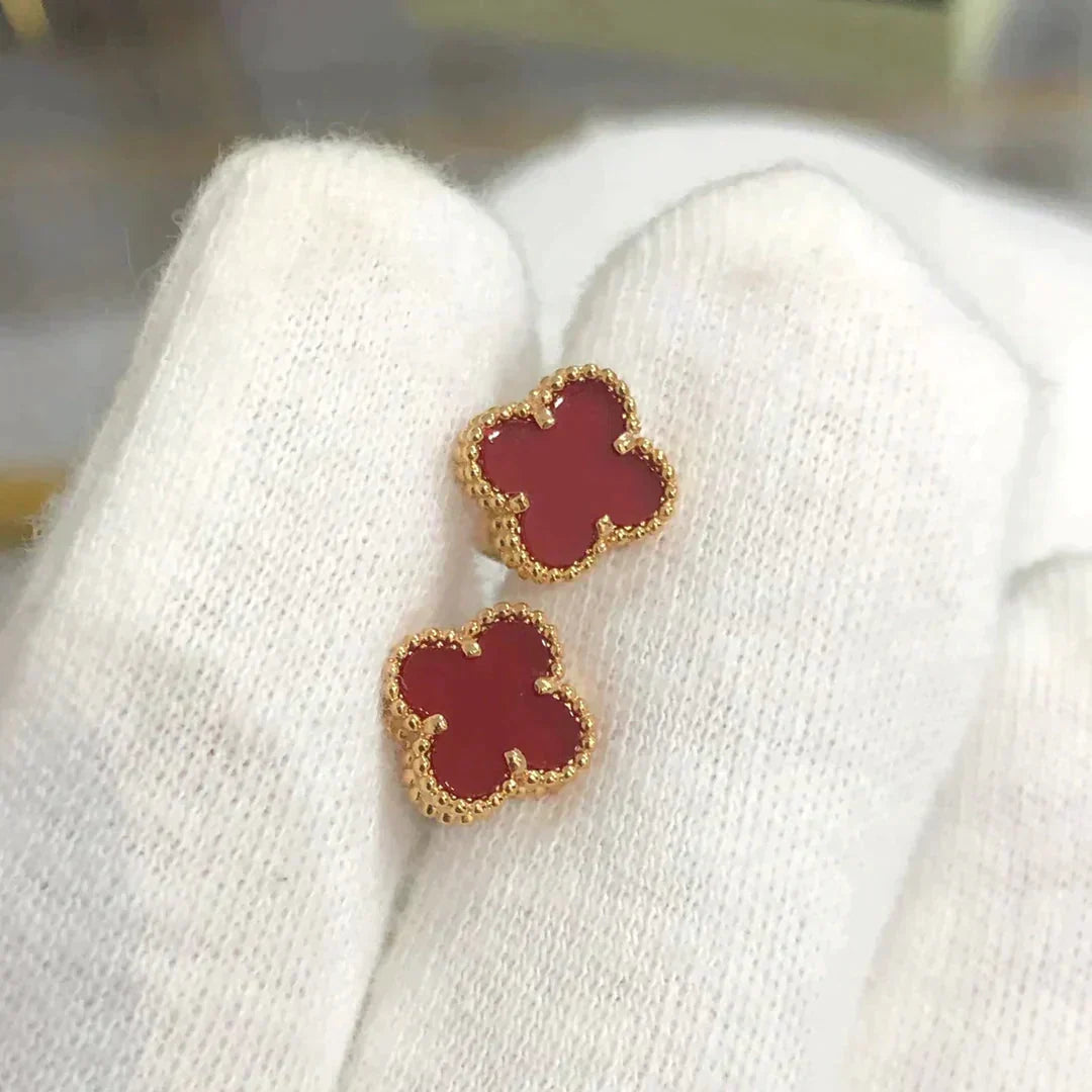 [Liorra]CLOVER MINI 9.5MM CARNELIAN EARRINGS