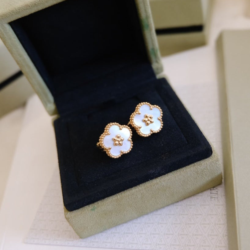 [Liorra]LUCKY PINK GOLD WHITE MOP EARRINGS
