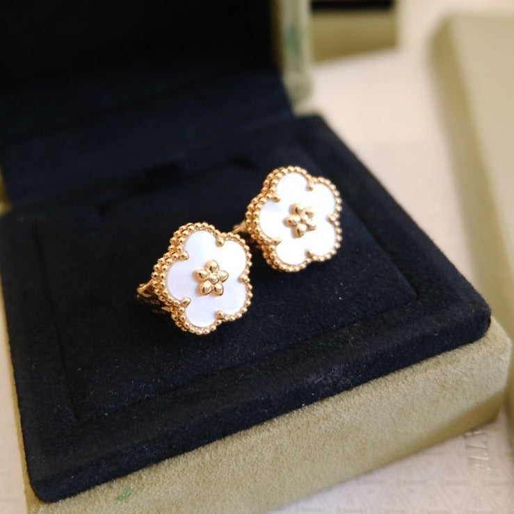 [Liorra]LUCKY PINK GOLD WHITE MOP EARRINGS