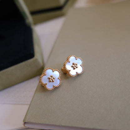 [Liorra]LUCKY PINK GOLD WHITE MOP EARRINGS
