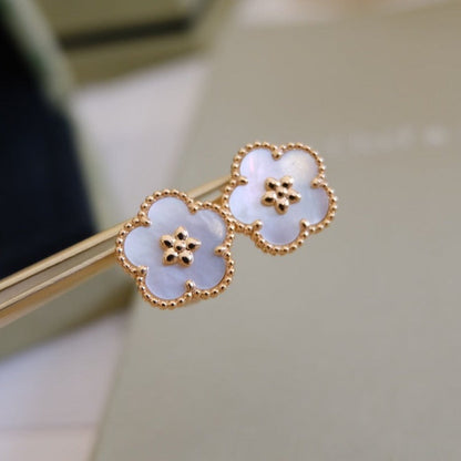 [Liorra]LUCKY PINK GOLD WHITE MOP EARRINGS