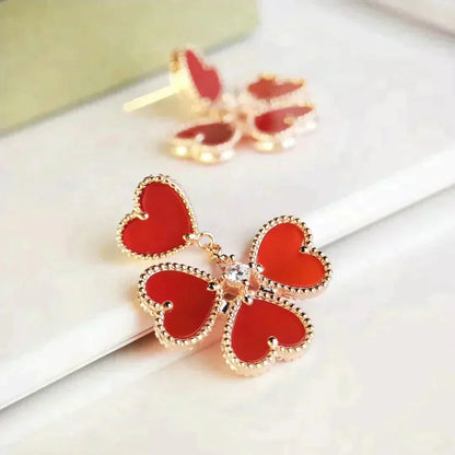 [Liorra]SWEET CLOVER CARNELIAN EARRINGS