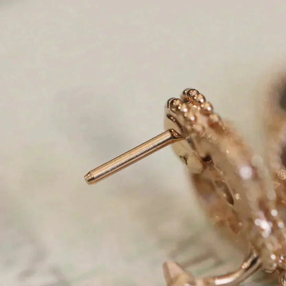 [Liorra]CLOVER MEDIUM 1 MOTIFS FUll DIAMOND EARRINGS