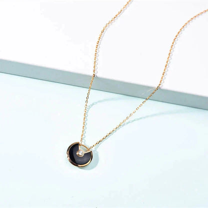 [Liorra]AMULETTE GOLD CARNELIAN ONYX NECKLACE