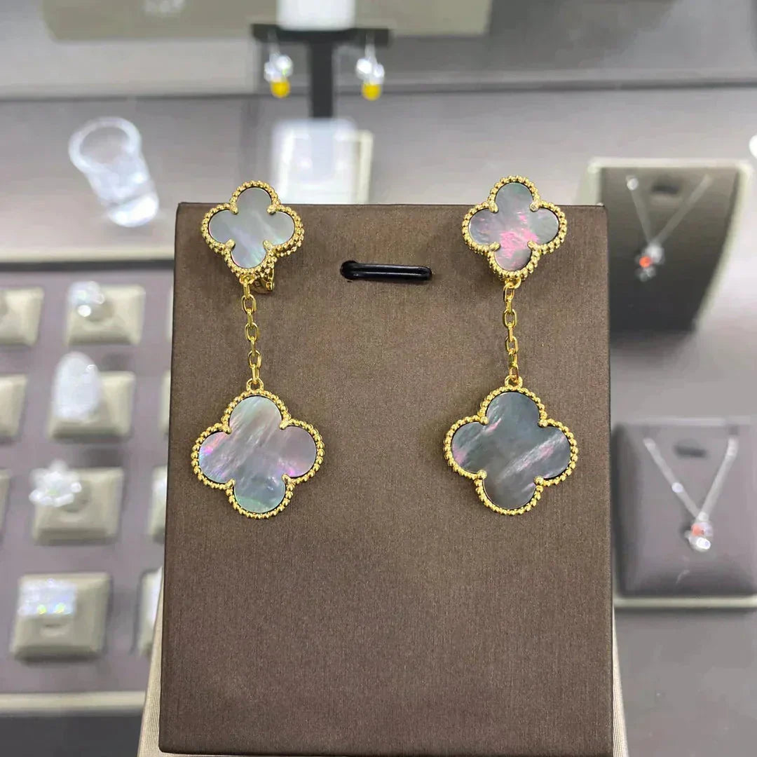 [Liorra]CLOVER 2 MOTIFS  EARRINGS (MULTIPLE CHOICESC