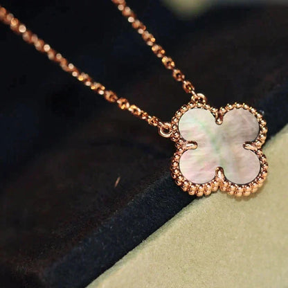 [Liorra]CLOVER 15MM  GRAY MOTHER OF PEARL NECKLACE
