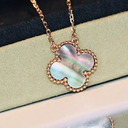 [Liorra]CLOVER 15MM  GRAY MOTHER OF PEARL NECKLACE