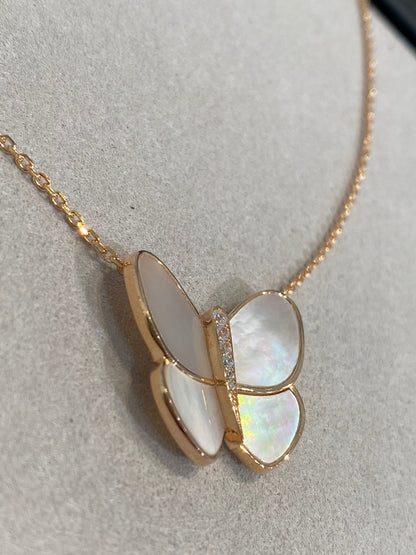 [Liorra]BUTTERFLY GOLD MOP DIAMOND NECKLACE