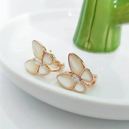 [Liorra]BUTTERFLY MOP DIAMOND EARRINGS