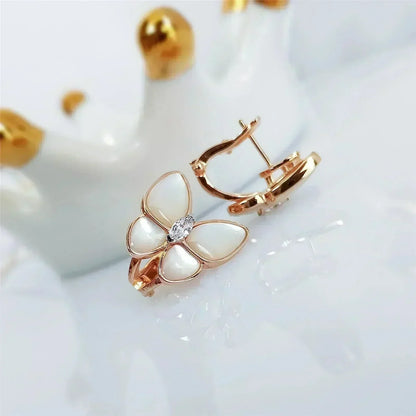 [Liorra]BUTTERFLY MOP DIAMOND EARRINGS