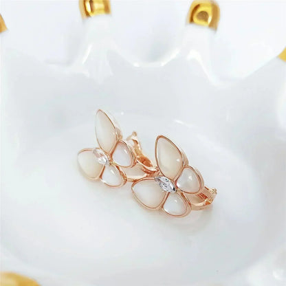 [Liorra]BUTTERFLY MOP DIAMOND EARRINGS