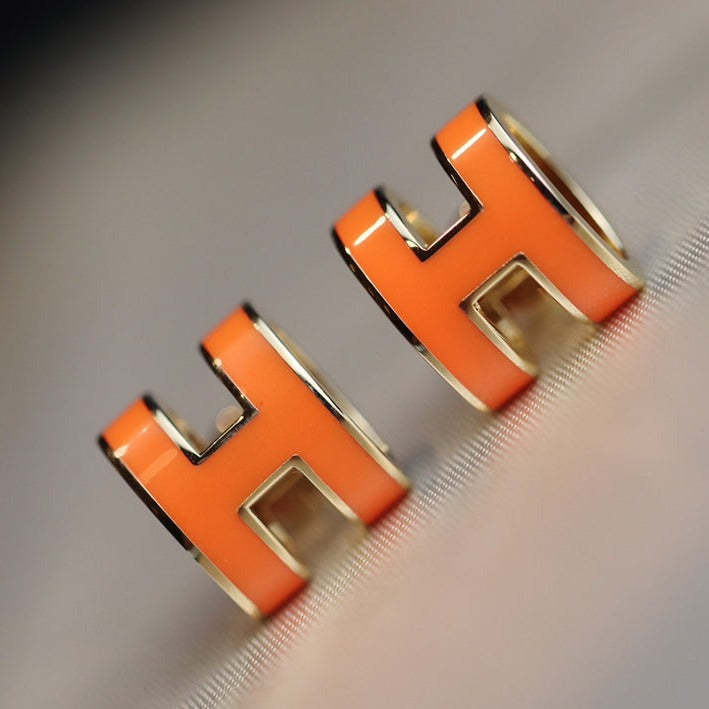 [Liorra]MINI POP H EARRINGS ORANGE