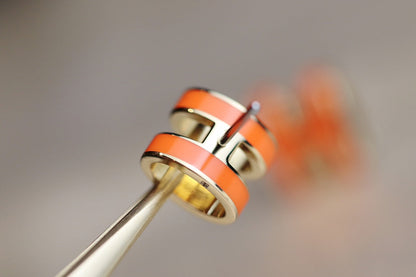 [Liorra]MINI POP H EARRINGS ORANGE