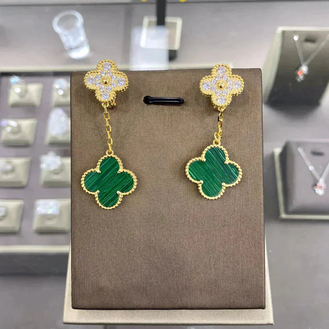 [Liorra]CLOVER  2 MOTIFS  DIAMOND  EARRINGS (MULTIPLE CHOICESç´