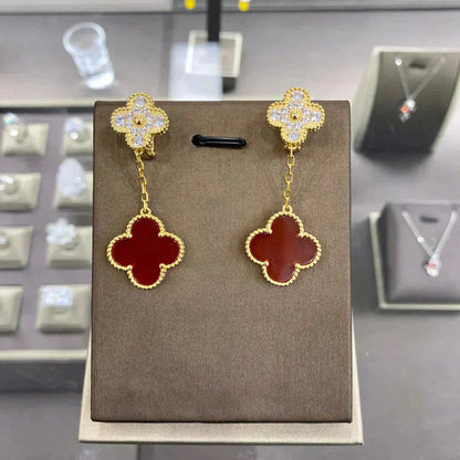 [Liorra]CLOVER  2 MOTIFS  DIAMOND  EARRINGS (MULTIPLE CHOICESç´