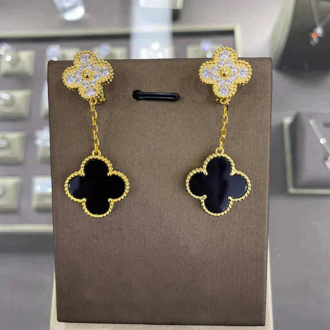 [Liorra]CLOVER  2 MOTIFS  DIAMOND  EARRINGS (MULTIPLE CHOICESç´
