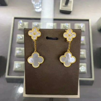 [Liorra]CLOVER  2 MOTIFS  DIAMOND  EARRINGS (MULTIPLE CHOICESç´
