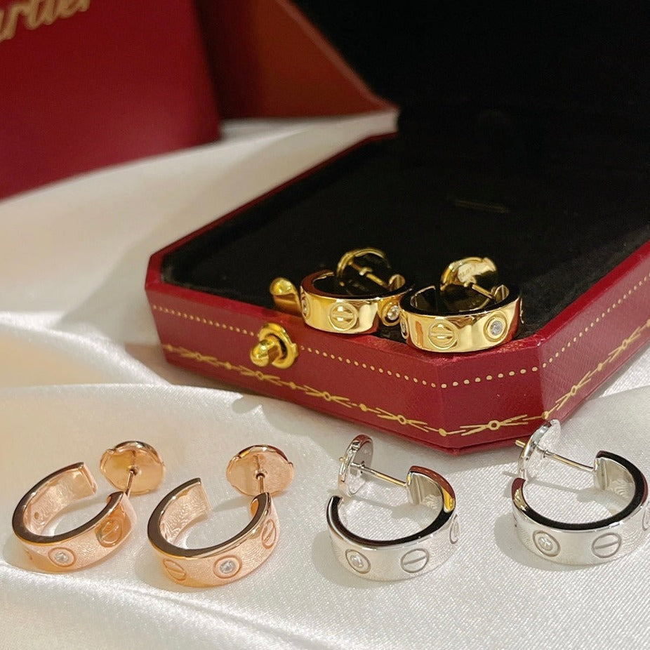 [Liorra]LOVE EARRINGS 5.7MM 2 DIAMONDS