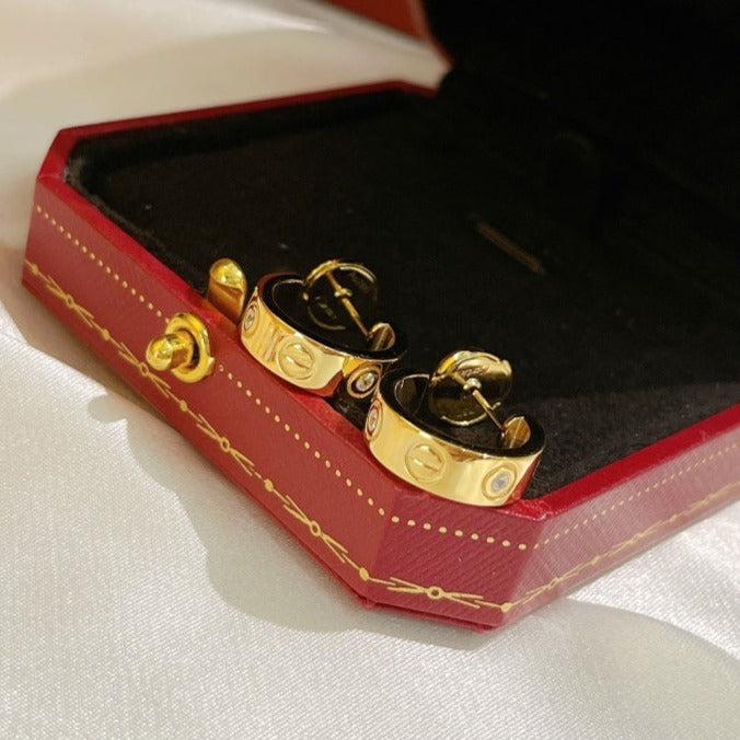 [Liorra]LOVE EARRINGS 5.7MM 2 DIAMONDS