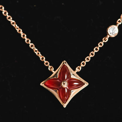 [Liorra]STAR NECKLACE PINK GOLD 1 DIAMOND