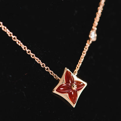 [Liorra]STAR NECKLACE PINK GOLD 1 DIAMOND
