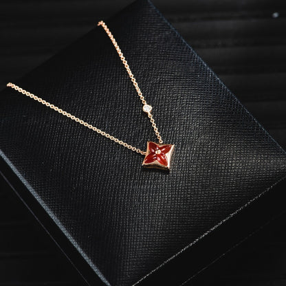 [Liorra]STAR NECKLACE PINK GOLD 1 DIAMOND