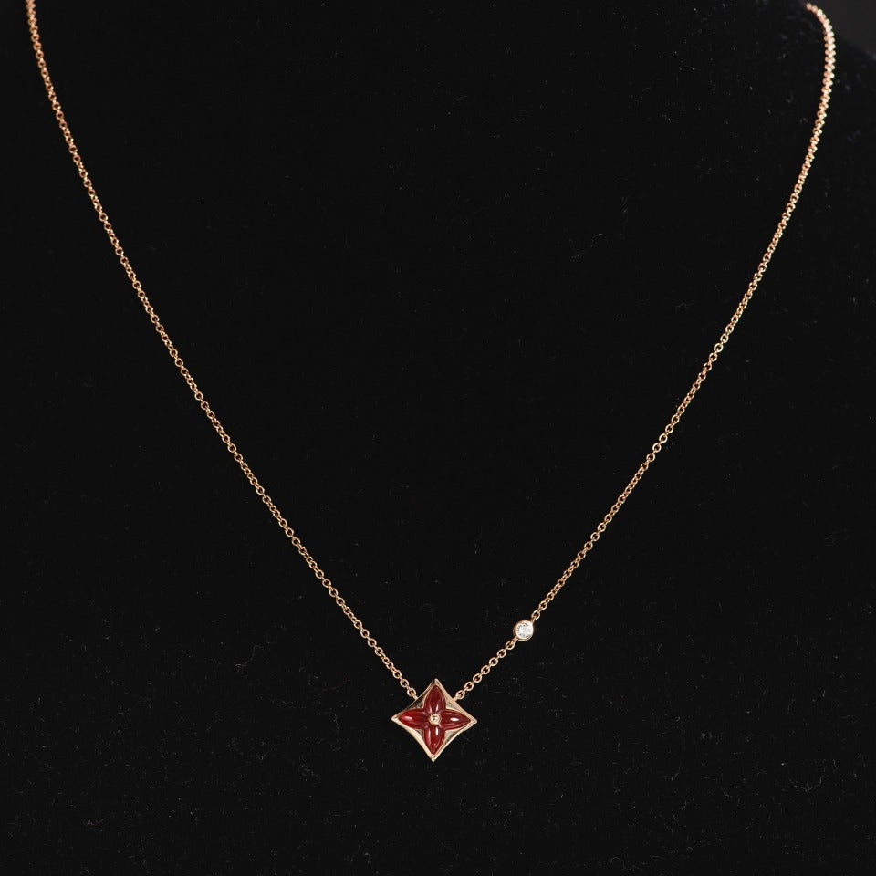 [Liorra]STAR NECKLACE PINK GOLD 1 DIAMOND
