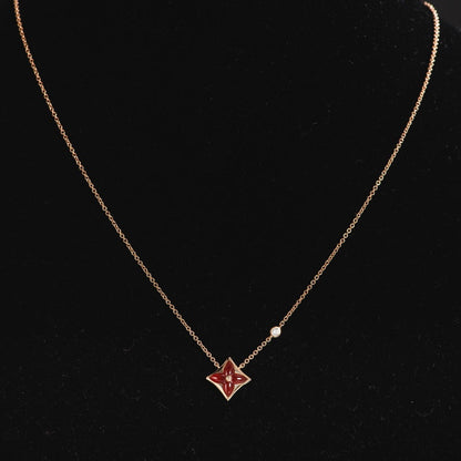 [Liorra]STAR NECKLACE PINK GOLD 1 DIAMOND