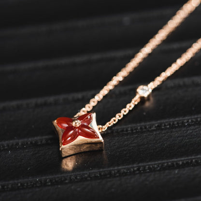 [Liorra]STAR NECKLACE PINK GOLD 1 DIAMOND