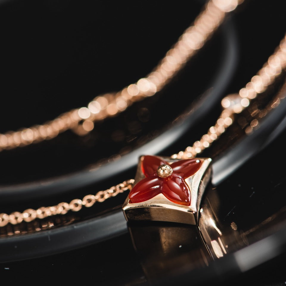[Liorra]STAR NECKLACE PINK GOLD 1 DIAMOND