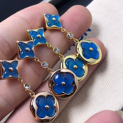 [Liorra]STAR AND SUN AGATE DIAMOND EARRINGS