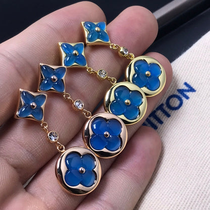 [Liorra]STAR AND SUN AGATE DIAMOND EARRINGS