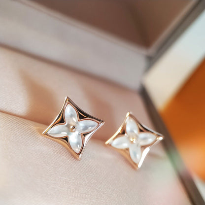 [Liorra]STAR MOP PINK GOLD EARRINGS