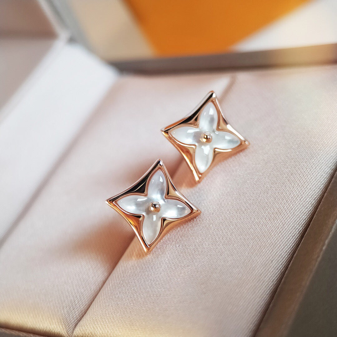 [Liorra]STAR MOP PINK GOLD EARRINGS