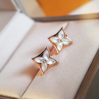 [Liorra]STAR MOP PINK GOLD EARRINGS